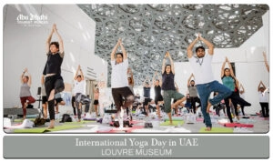International Yoga Day UAE |Yoga Day event Louvre Abu Dhabi Blog Banner By Abu Dhabi Tourist Places.